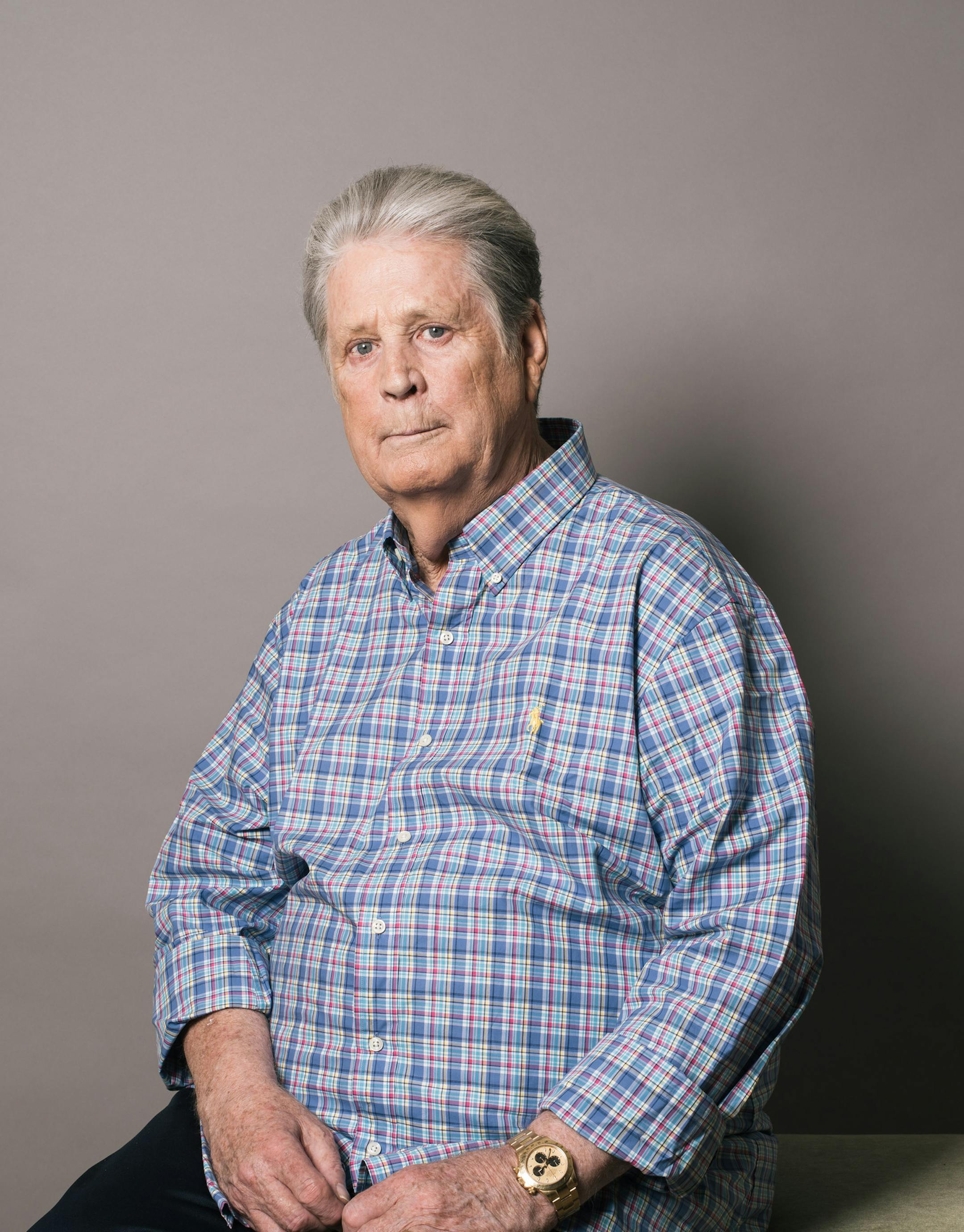 In this Tuesday, June 2, 2015 photo, musician Brian Wilson poses for a portrait during press day for "Love & Mercy" at The Four Seasons in Los Angeles. Ten years in the making, the film takes an unflinching look at Wilsonís powerful creative energy and debilitating mental illness, demystifying the man who created the glimmering, sunny sounds of the Beach Boys before descending into a dark world of personal demons. ìThe first time I watched it, it was like a real test for my emotions,&#