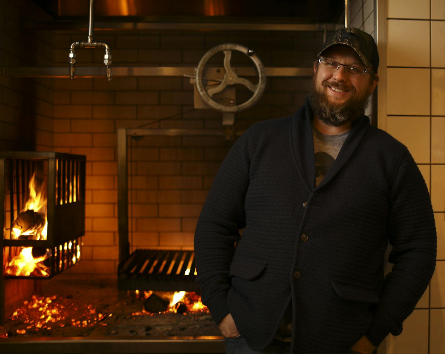 Chef/owner Erick Harcey in the restaurant kitchen.