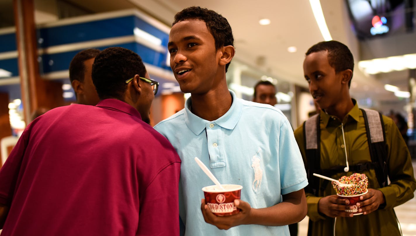 Ahmed Burhan Mohamed was greeted and congratulated at the Mall of America.