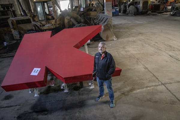 Casper Hill with the city of Minneapolis stood by the "K" from the Kmart on Lake Street in a city warehouse on Friday.