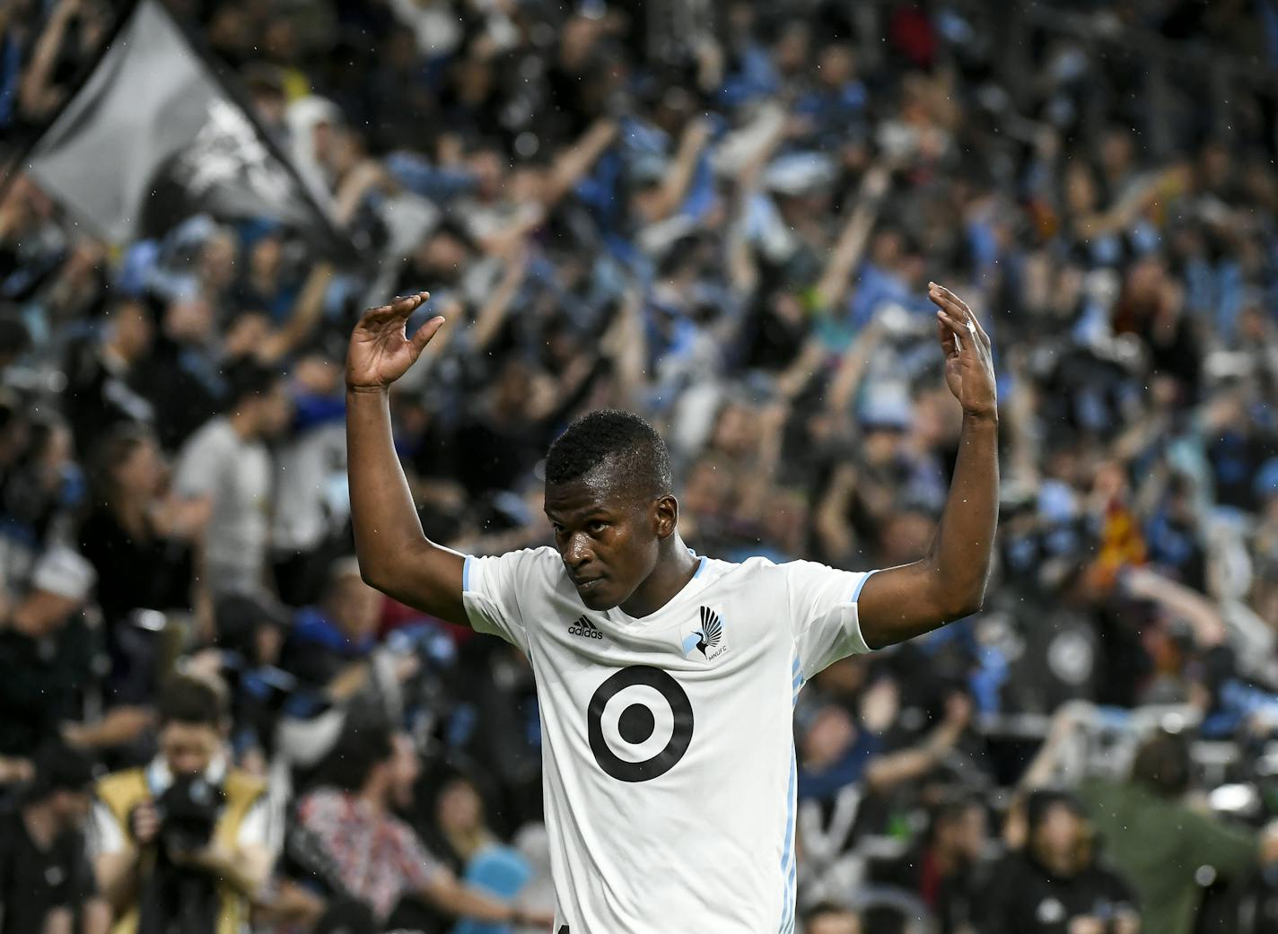 Minnesota United forward Darwin Quintero, shown trying to get supporters into a game earlier this season, said he was frustrated and hurt about not starting in the U.S. Open Cup final.