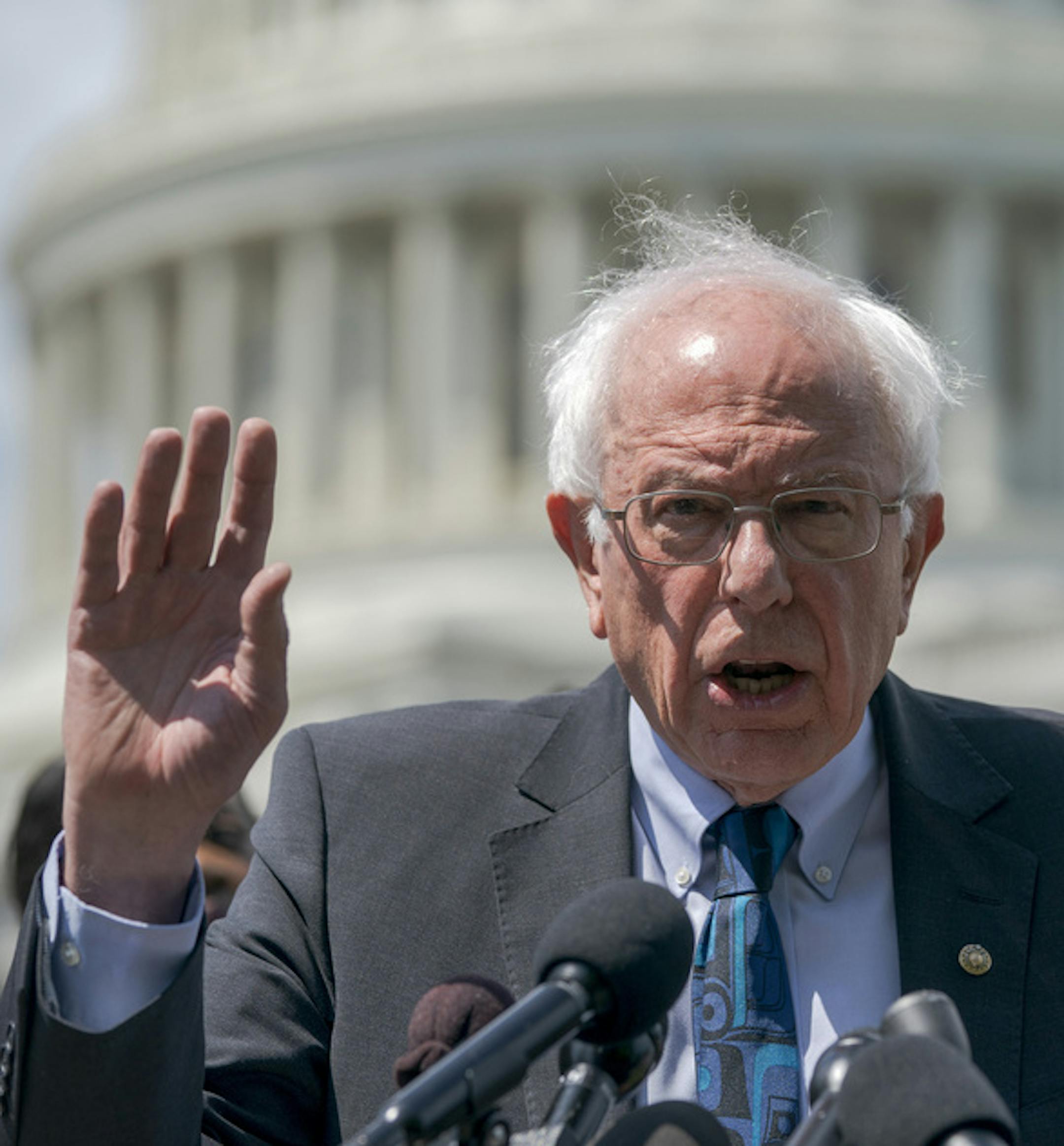 Democratic presidential candidate, Sen. Bernie Sanders, I-Vt., announces his legislation to cancel all student debt, at the Capitol in Washington, Monday, June 24, 2019. Sanders called the student debt burden in this country the absurdity of sentencing an entire generation, the millennial generation, to a lifetime of debt for the crime of doing the right thing. (AP Photo/J. Scott Applewhite)