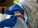 A blood sample is taken from a newborn in San Antonio, Texas, in November.
