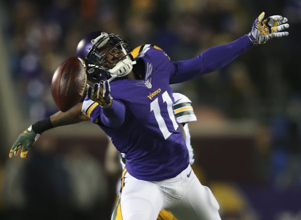A fourth quarter pass to Vikings wide receiver Mike Wallace was just off his finger tips against the Packers.