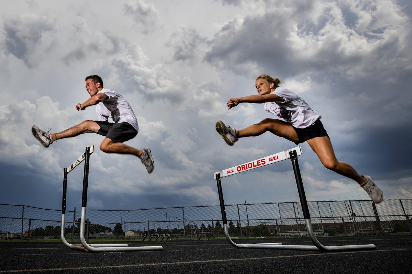 Osseo High School hurdlers Tyler and Kelsie Sealock. ] CARLOS GONZALEZ &#xef; cgonzalez@startribune.com &#xf1; May 29, 2018, Osseo, MN &#xf1; Osseo High School / Prep Track, brother and sister at Osseo are both having great season in the 300 Hurdles and have posted among the best times in the state. Their names are Tyler and Kelsie Sealock.