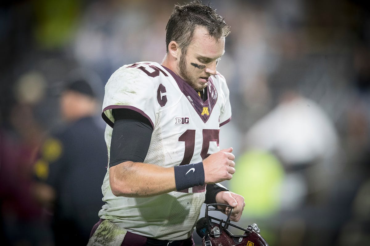 The first two weeks of the Big Ten season have ended the same way for Gophers quarterback Conor Rhoda: with an interception on his final pass attempt.