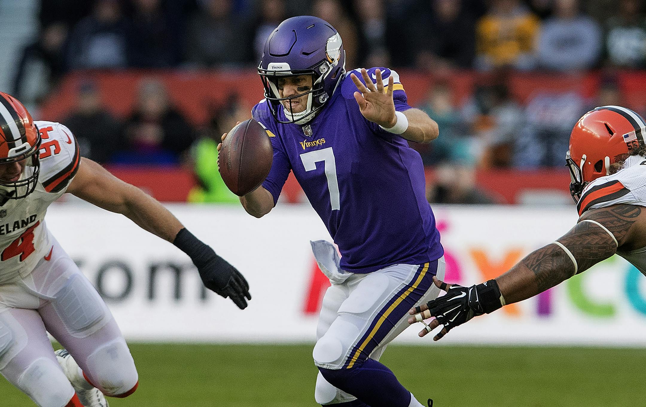 Minnesota Vikings quarterback Case Keenum. ] CARLOS GONZALEZ &#xef; cgonzalez@startribune.com - October 29, 2017, London, England, UK, Twickenham Stadium, NFL, Minnesota Vikings vs. Cleveland Browns,