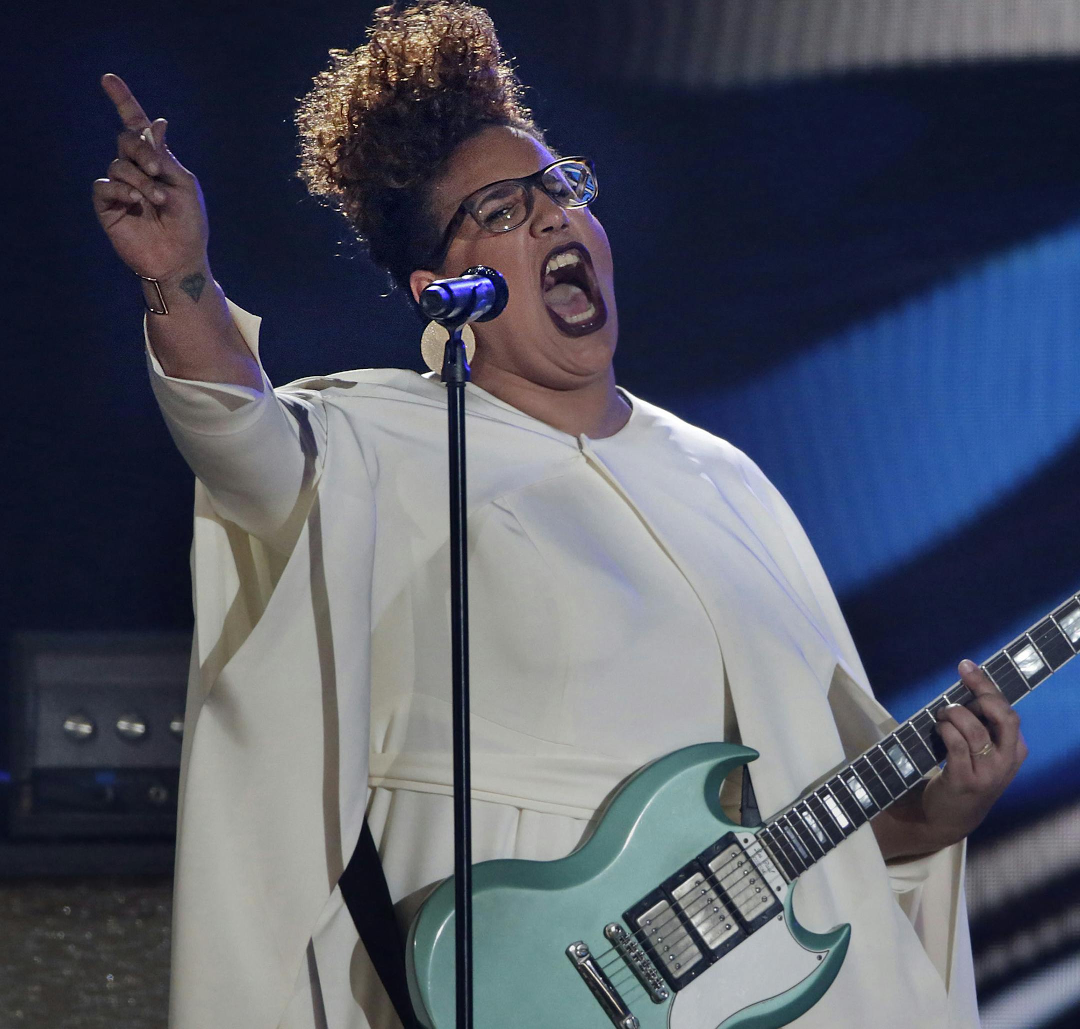 Alabama Shakes singer Brittany Howard performs at the 58th Annual Grammy Awards on Monday, Feb. 15, 2016, at the Staples Center in Los Angeles. (Robert Gauthier/Los Angeles Times/TNS) ORG XMIT: 1180767