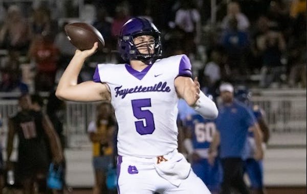 Fayetteville (Ark.) QB Drake Lindsey passed for 3,916 yards and 52 TDs with two interceptions this season.