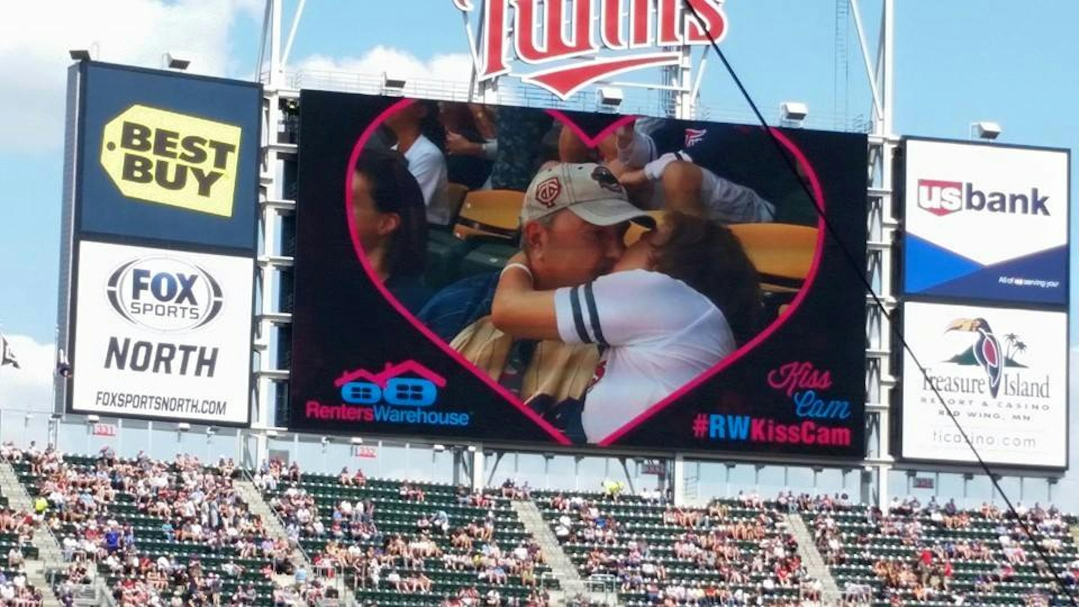 Crossed the kiss cam off the bucket list this year. Thank you to the Twins.