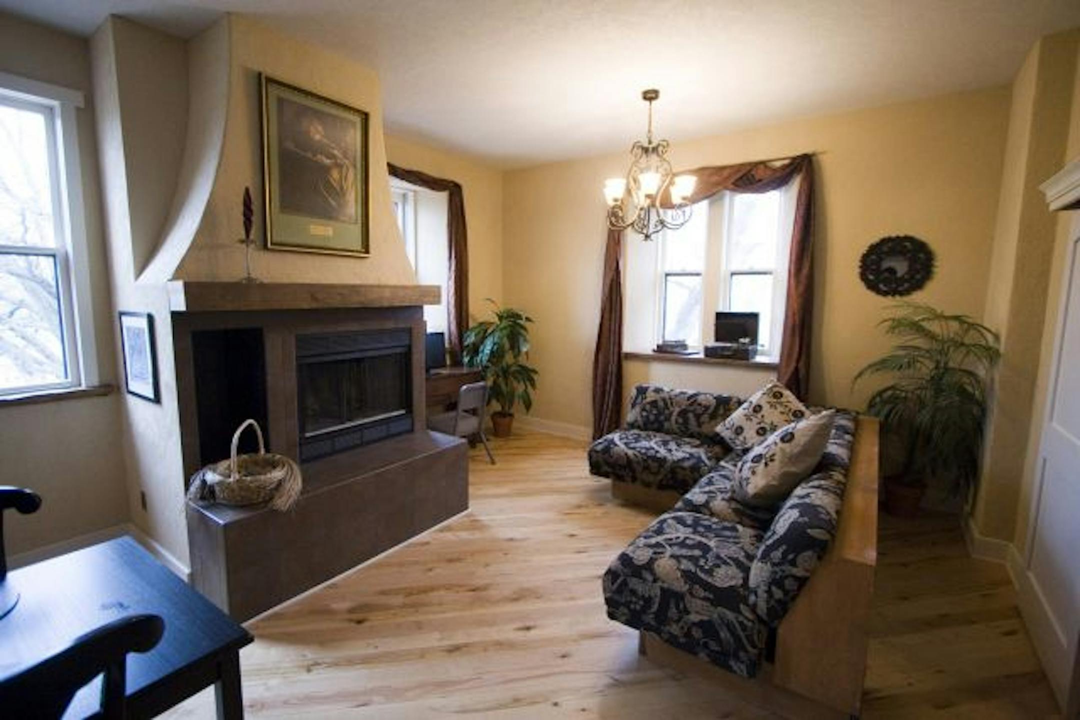 Living room in the penthouse unit