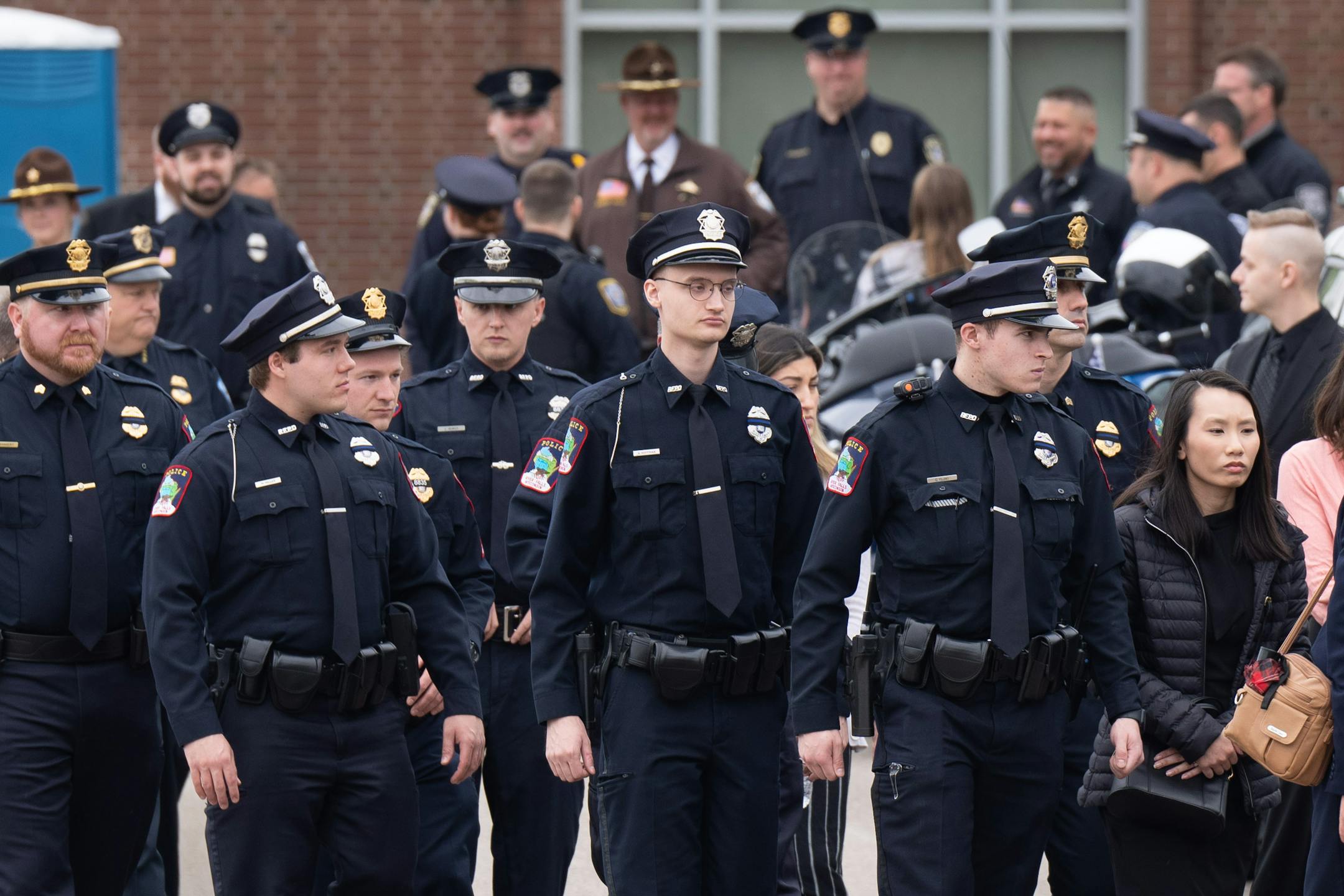 Hundreds of law enforcement officers from around the U.S. gathered for funeral services for St. Croix County Sheriff's Deputy Kaitie Leising on Friday, May 12, 2023, in Hudson, Wis.
