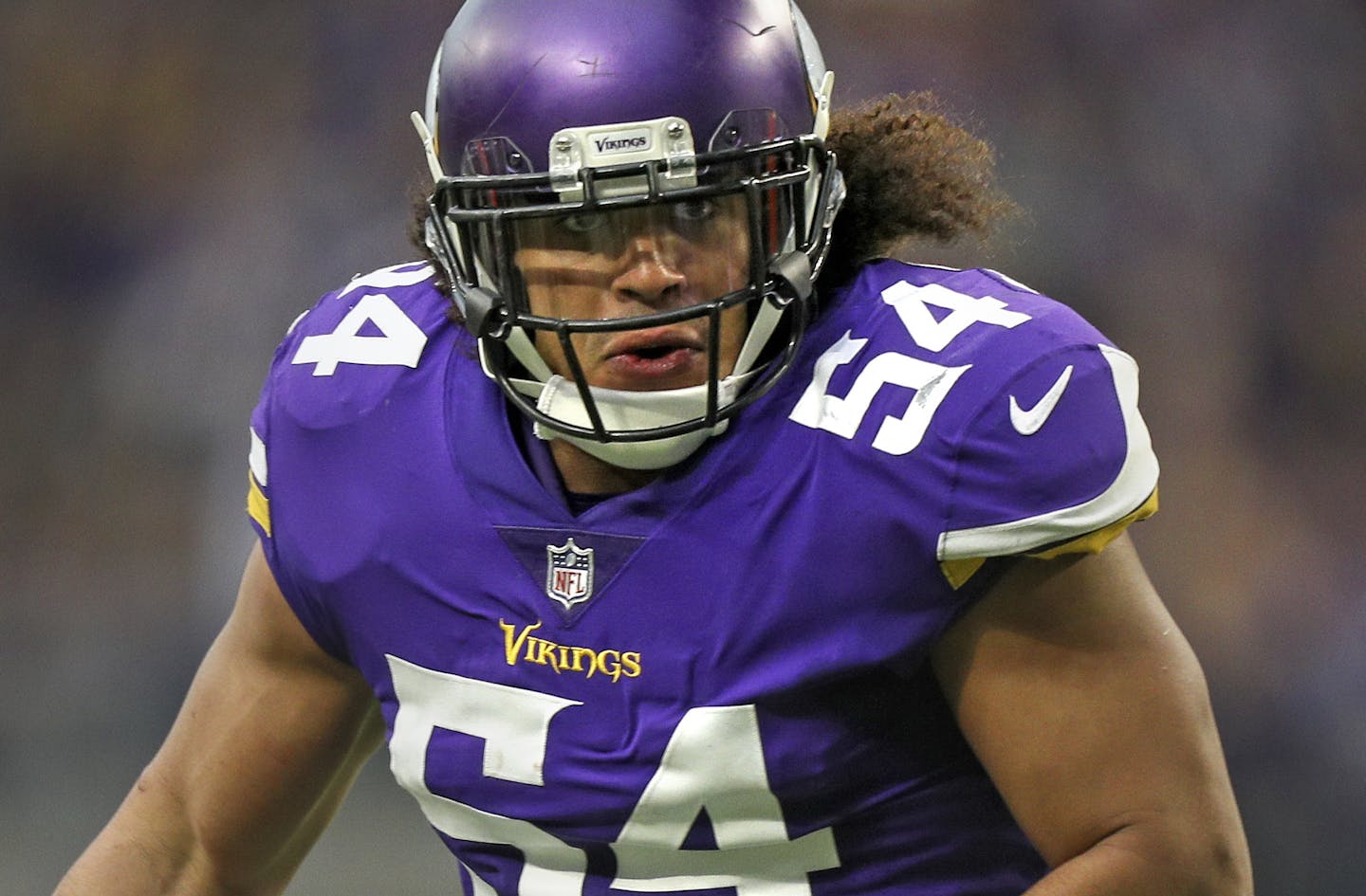 Vikings Eric Kendricks heads to the endzone after intercepting a pass and running 31 yards for the TD in the 1st quarter. ] Minnesota Vikings -vs- Cincinnati Bengals, U.S. Bank Stadium.
BRIAN PETERSON &#xef; brian.peterson@startribune.com
Minneapolis, MN 12/17/2017