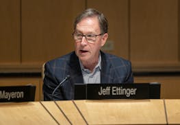 Jeff Ettinger, then the University of Minnesota’s interim president, addresses the Board of Regents in May. Last month, the Faculty Senate took a no