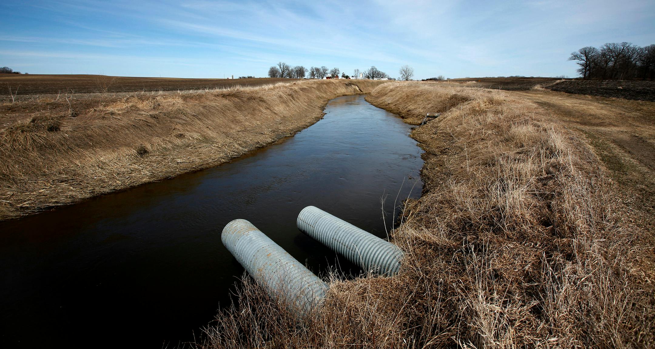 Drain tiles leading from fields into ditches and then into the Minnesota River contribute to sediment being deposited in Lake Pepin.