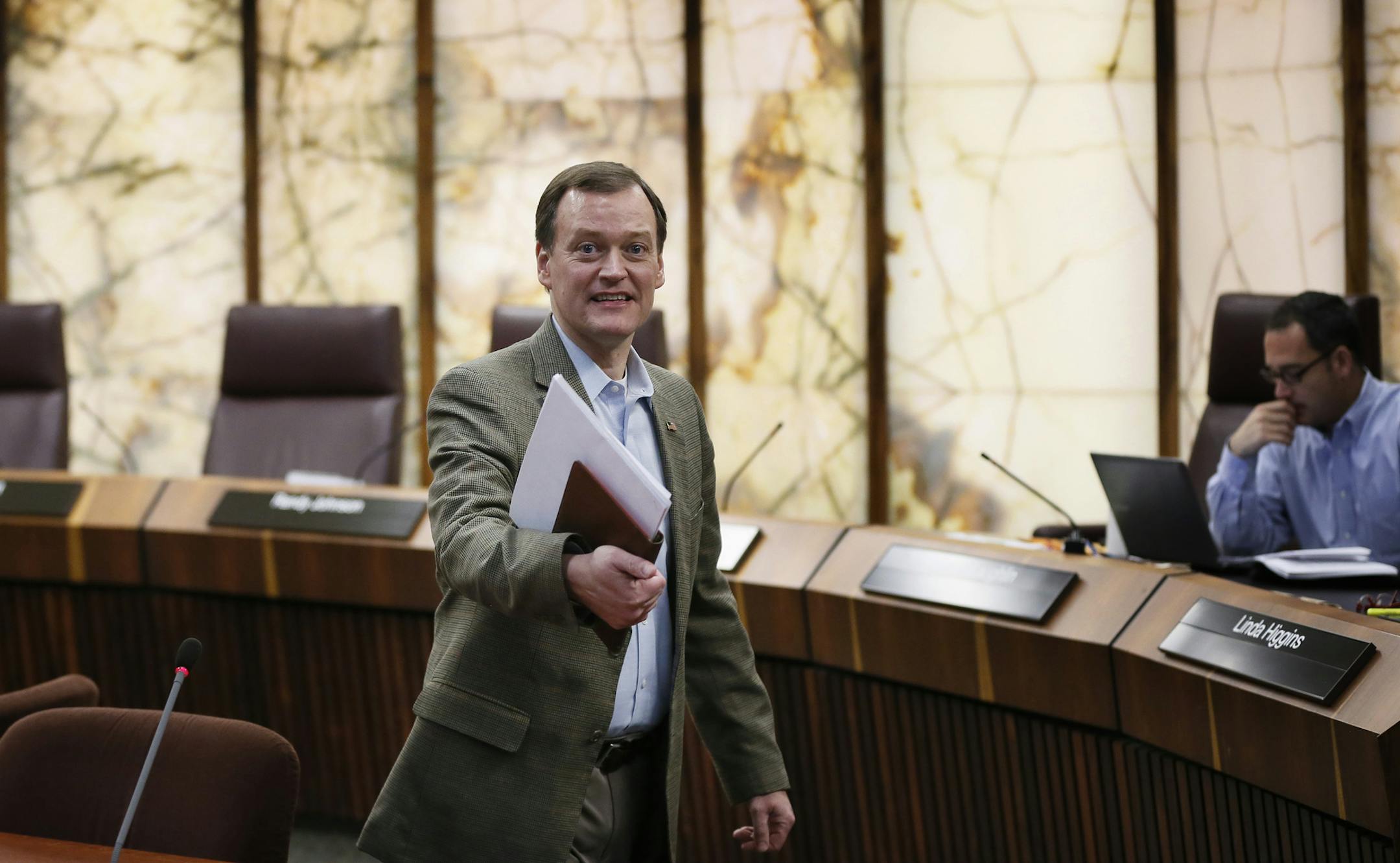 Hennepin County commissioner Jeff Johnson has returned to the board Thursday November 20, 2014 in Minneapolis , Minnesota.] Jerry Holt Jerry.holt@startribune.com