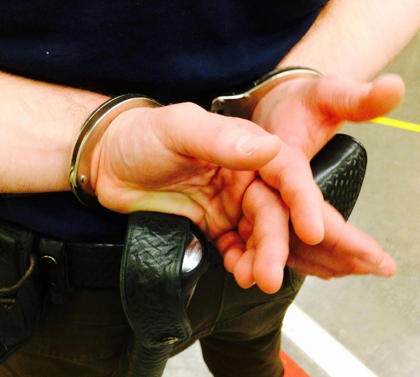 Reserves learned how to handcuff, and be handcuffed.