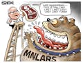 Sack cartoon: MNLARS hungry. Feed MNLARS.