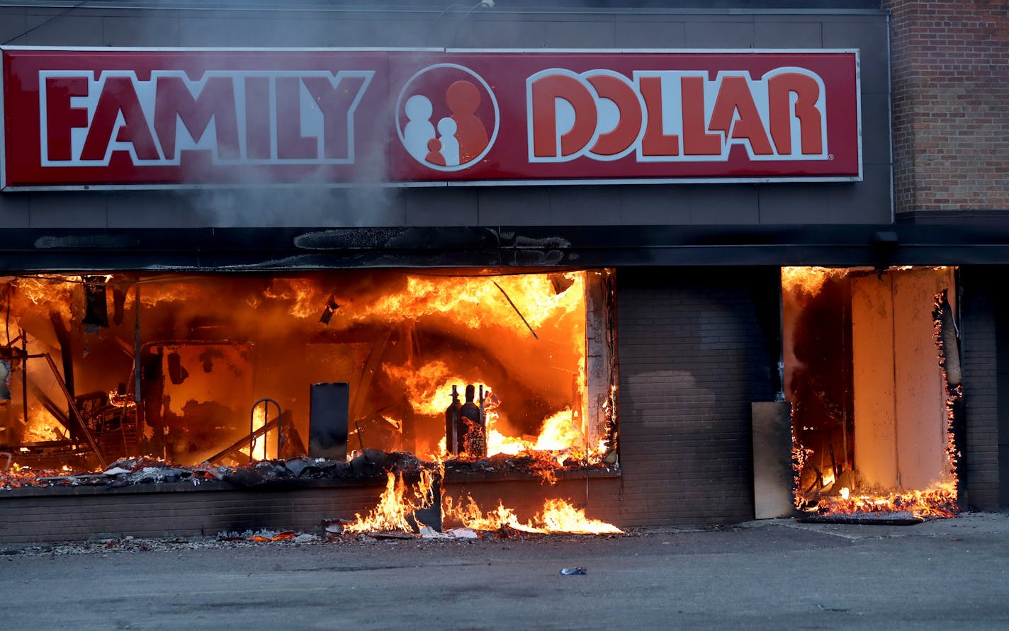 The Family Dollar Store at Lake Street and 10th Ave. burned early Friday morning May 29, 2020, in Minneapolis, MN.] DAVID JOLES • david.joles@startribune.com Latest on the death of George Floyd.