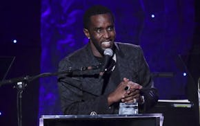 Sean Combs speaks on stage after accepting the 2020 Industry Icon award at the Pre-Grammy Gala And Salute To Industry Icons at the Beverly Hilton Hote