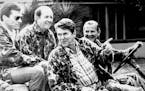 November 14, 1981 President Goes Hunting — President Ronald Reagan, Decked out in Camouflaged hunting Clothes, has a parting word for reporters as h