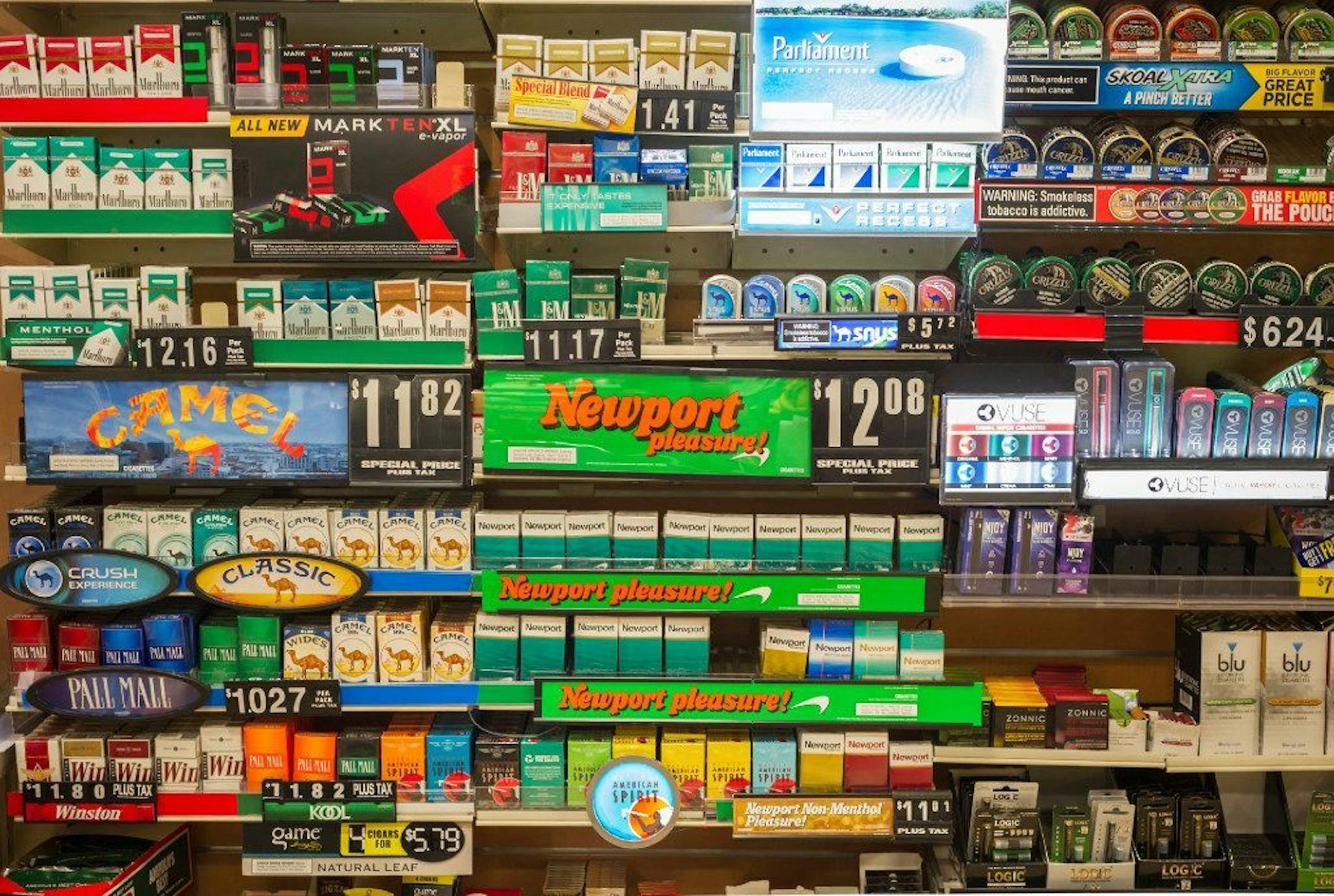 Tobacco on sale in St. Louis Park, where the age requirement for buying it is already 21.
