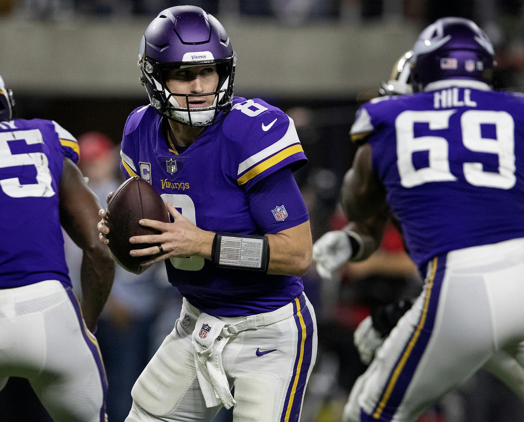 Vikings quarterback Kirk Cousins in the second quarter. ] CARLOS GONZALEZ &#x2022; cgonzalez@startribune.com - Minneapolis, MN - October 28, 2018, US Bank Stadium, NFL, Minnesota Vikings vs. New Orleans Saints