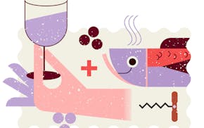 Pairing wine and food illustration