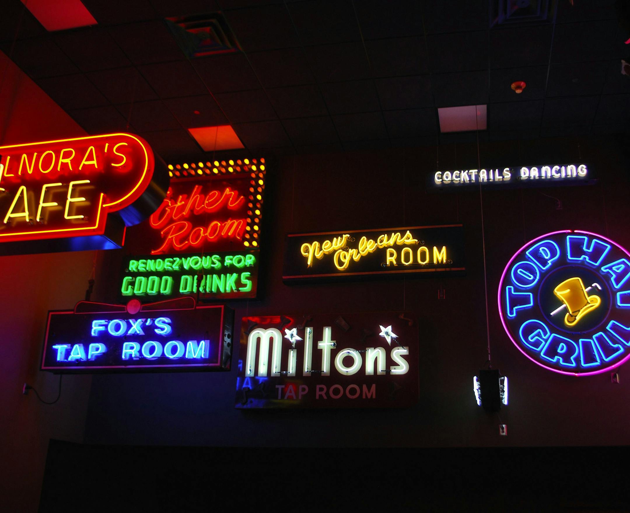 The American Jazz Museum, located in the historic 18th and Vine neighborhood, celebrates all things jazz. It includes rare films of early jazz stars and exhibits on jazz giants, as well as historic recordings, posters, photos and interviews. These neon signs in the museum reflect many famous jazz clubs from Kansas City's storied jazz past. (Mark Taylor/Chicago Tribune/TNS) ORG XMIT: 1179929
