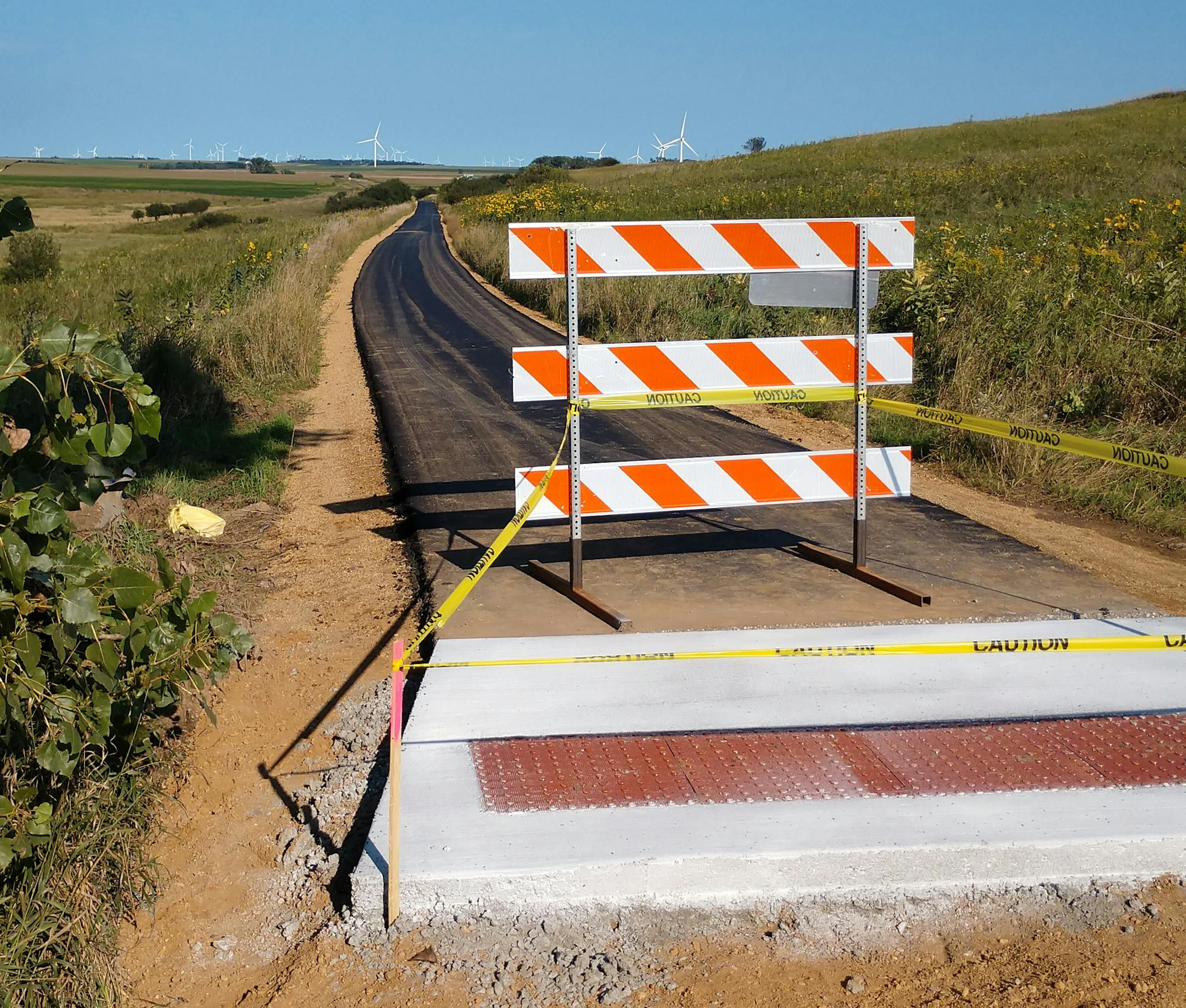 New construction on the Casey Jones State Trail that is part of a 5-mile project that will complete a segment between Pipestone, Minn., and Woodstock.
