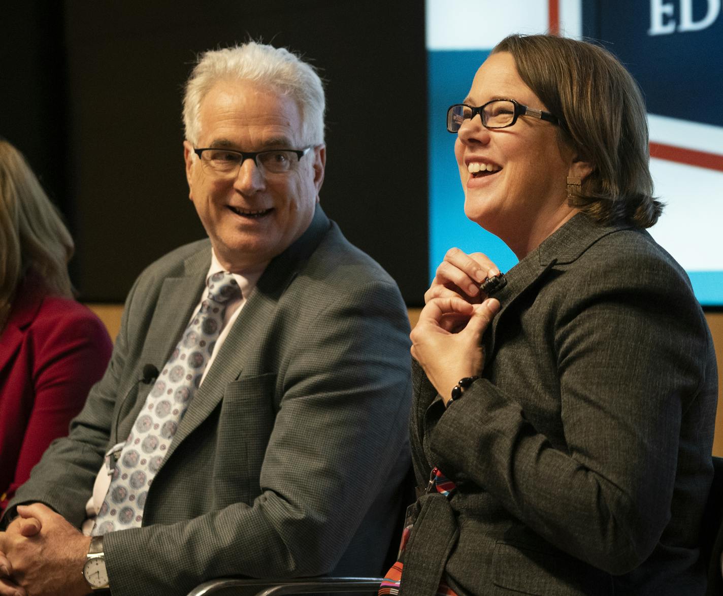 Minnesota State Demographer Susan Brower, right, spoke on a panel with author and economic commentator Chris Farrell.