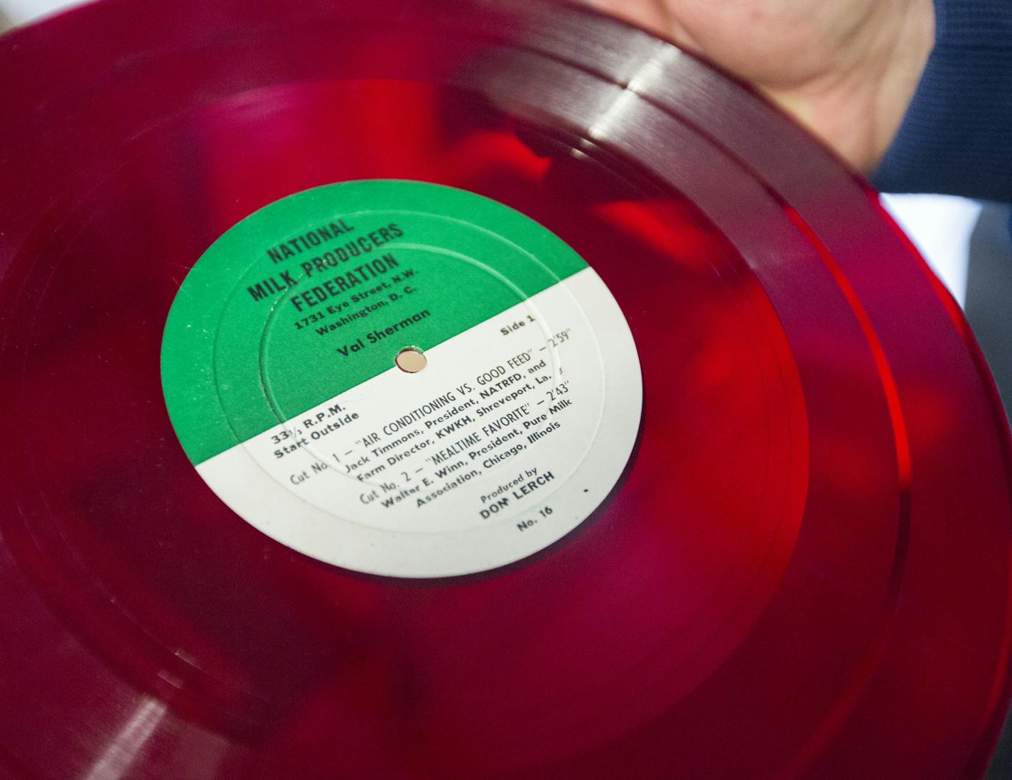 The Pavek Museum of Broadcasting in St. Louis Park is selling a treasure trove of equipment and memorabilia from its bulging warehouse. This virgin vinal record from the National Milk Producers Federation is for sale. ] Brian.Peterson@startribune.com St. Louis Park, MN - 5/05/2015