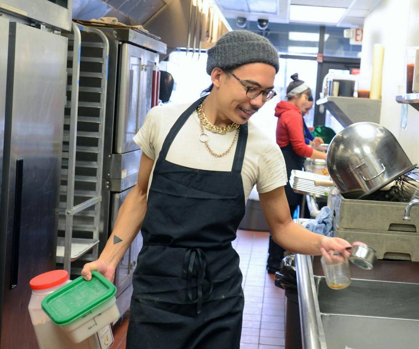 Kale Walch is opening the Herbivorous Butcher, a vegan butcher shop, with his sister, Aubry (in back of photo).