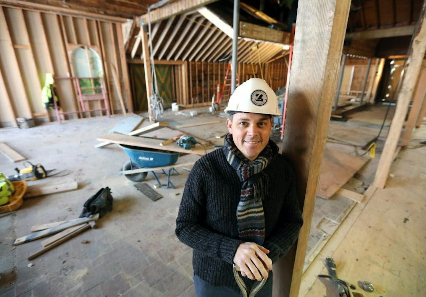 Gavin Kaysen inside the construction zone of his new downtown Wayzata restaurant, Bellecour.