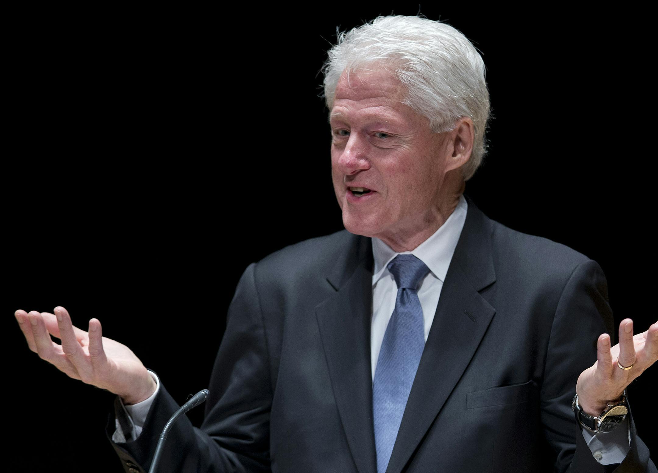 Former President Bill Clinton speaks during a public memorial service in Philadelphia this past summer.