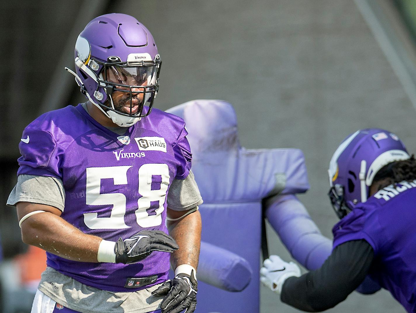 Vikings defensive end (58) Everson Griffen took to the field for practice at the TCO Performance Center, Wednesday, August 25, 2021 in Eagan, MN. ] ELIZABETH FLORES • liz.flores@startribune.com