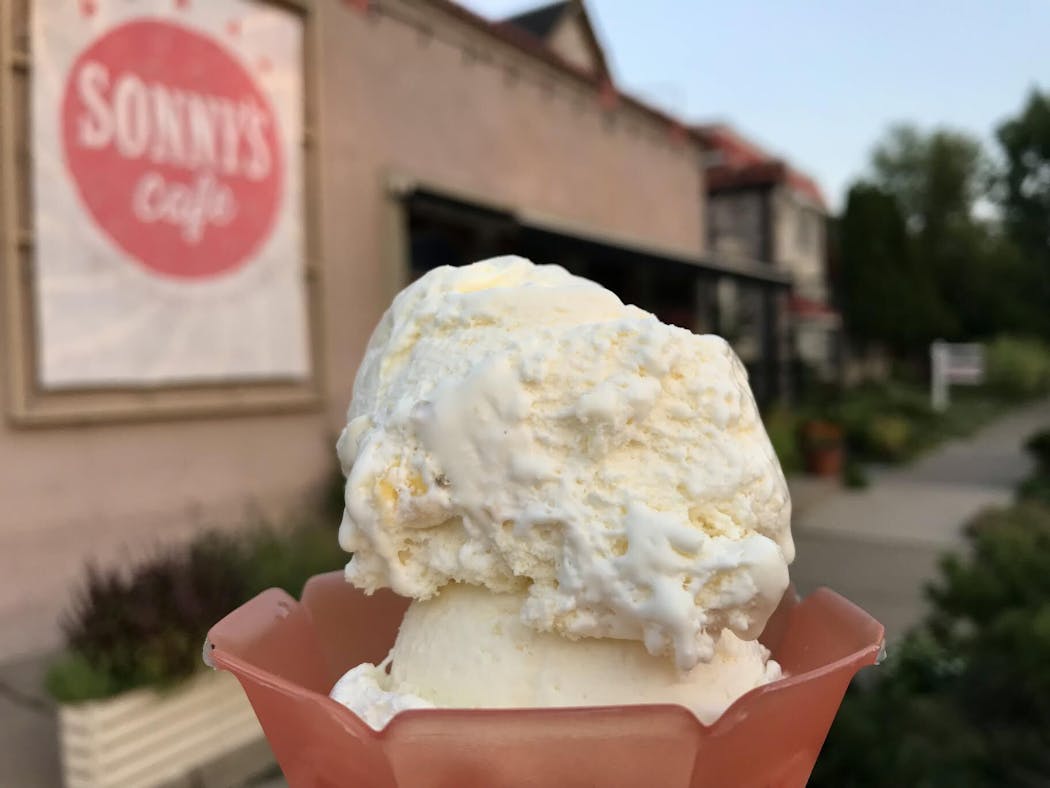 Sweet corn ice cream at Sonny’s Cafe.