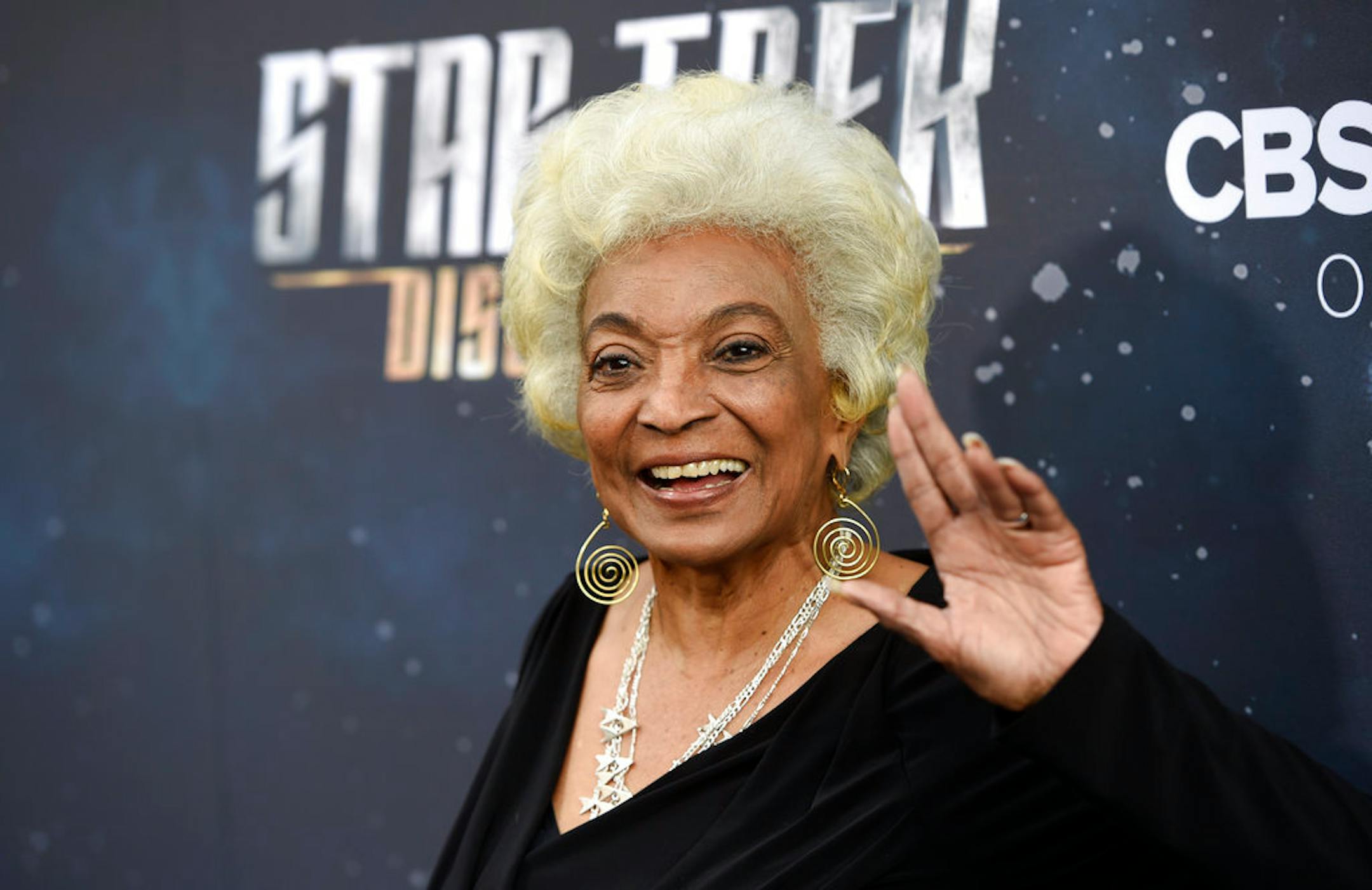 Original "Star Trek" cast member Nichelle Nichols poses at the premiere of the new television series "Star Trek: Discovery" on Tuesday, Sept. 19, 2017, in Los Angeles. (Photo by Chris Pizzello/Invision/AP)