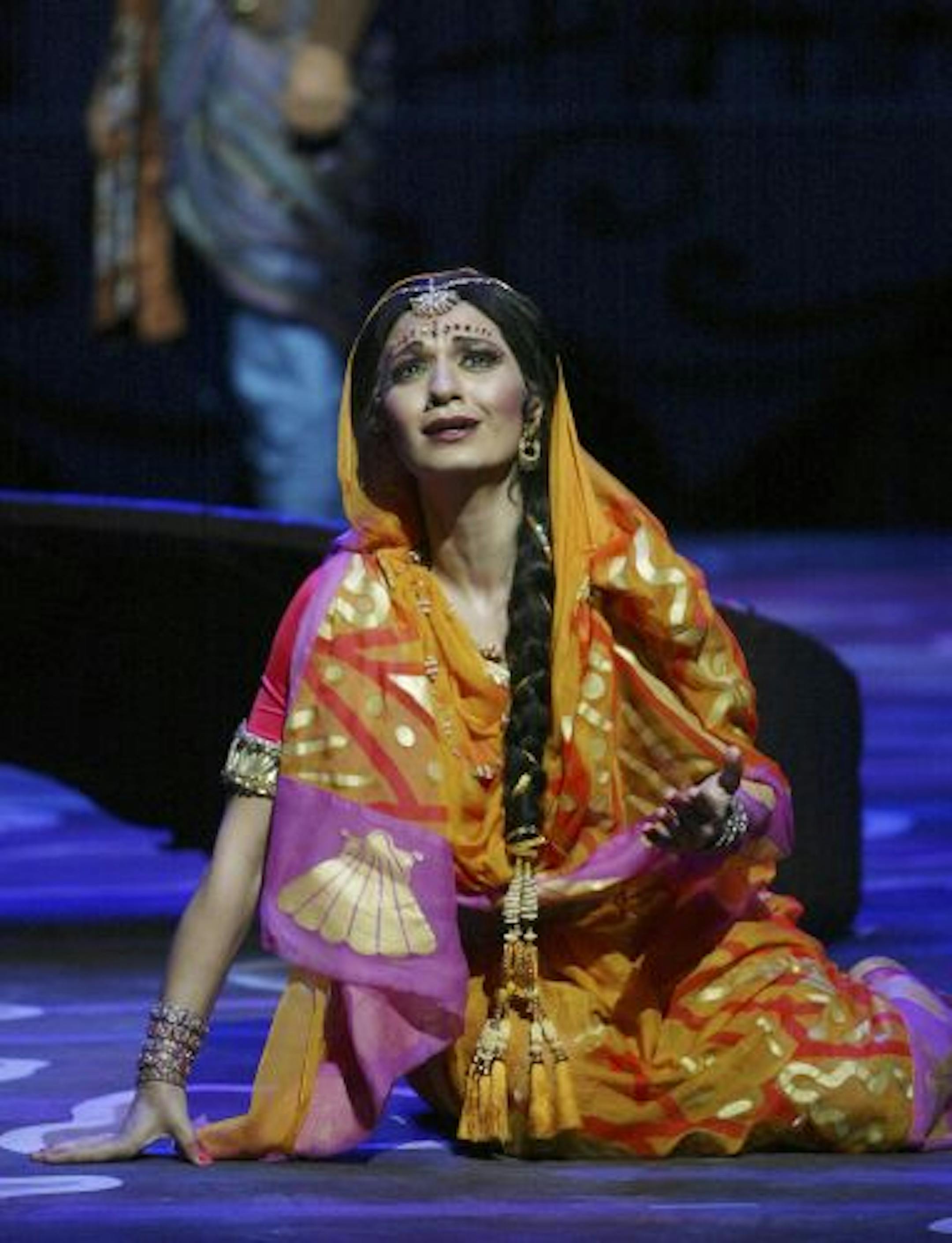 San diego Opera production of " The Pearl Fishers" costumes and set design by Zandra Rhodes