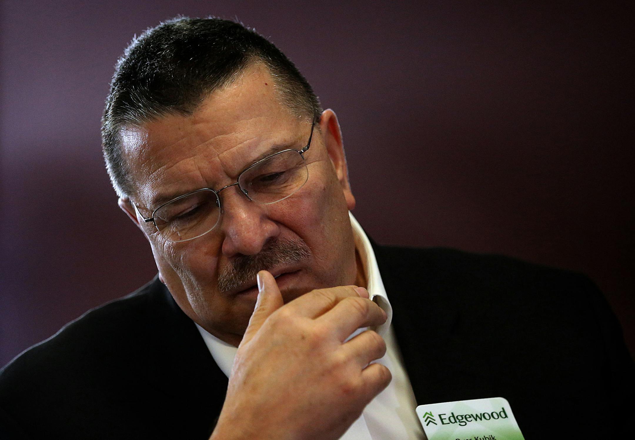 Russ Kubik, executive vice president and chief operations officerof Edgewood Management Group, responded to accusations that the assisted-living home company tried to cover up a rape investigation at one of its facilities in northern Minnesota. ] JIM GEHRZ &#xef; jgehrz@startribune.com / Alexandria, MN / March 19, 2014 / 10:00 AM / BACKGROUND INFORMATION: Unreported sexual assaults. Face slaps and profanities. Thefts of painkillers. These are just a few of the dozens of incidents of neglect and