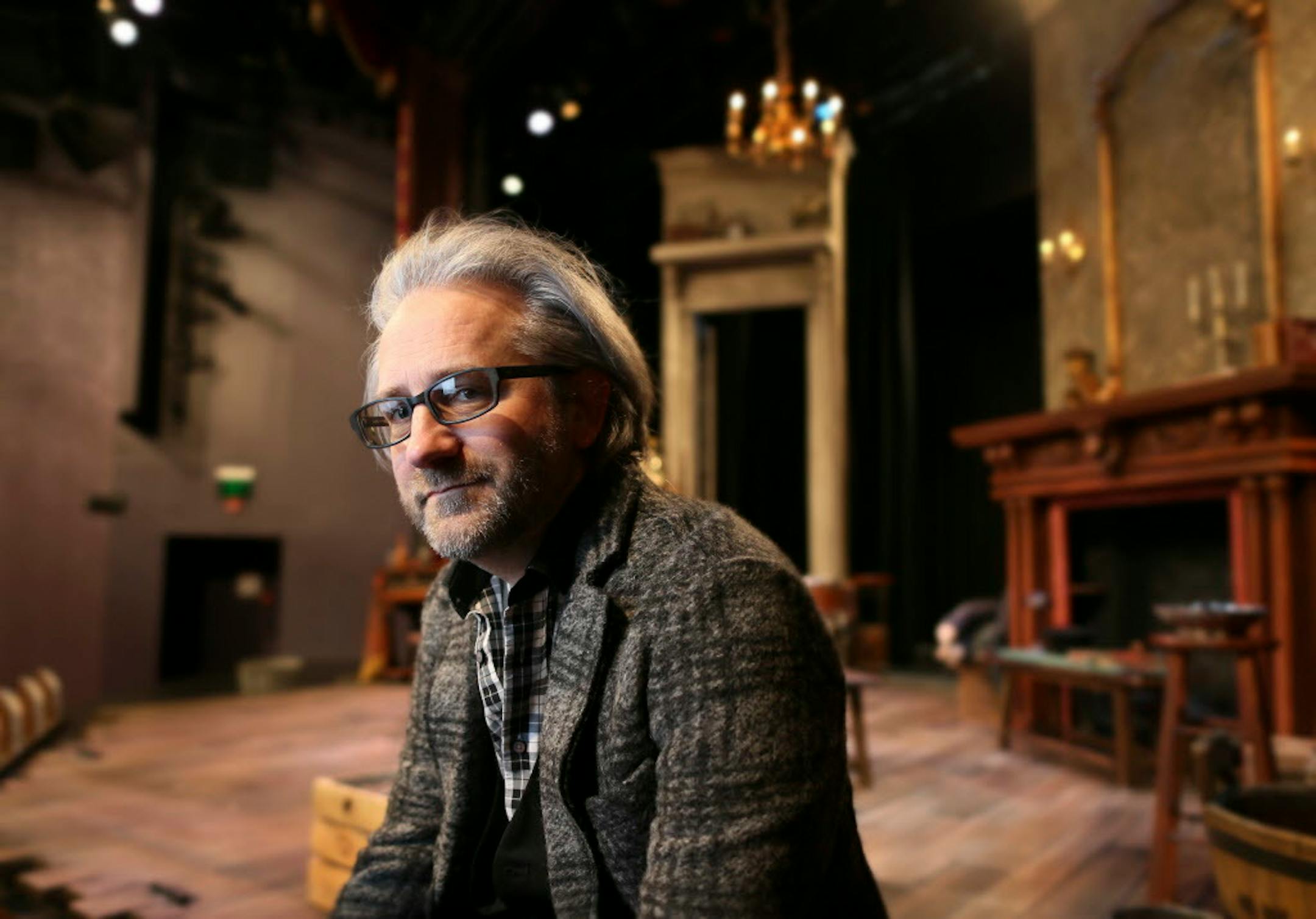 Joel Sass on the set of “Great Expectations” at Park Square in St. Paul. “If you’re going to adapt something,” he said, “you have to ask, ‘Why this one again?’ ”