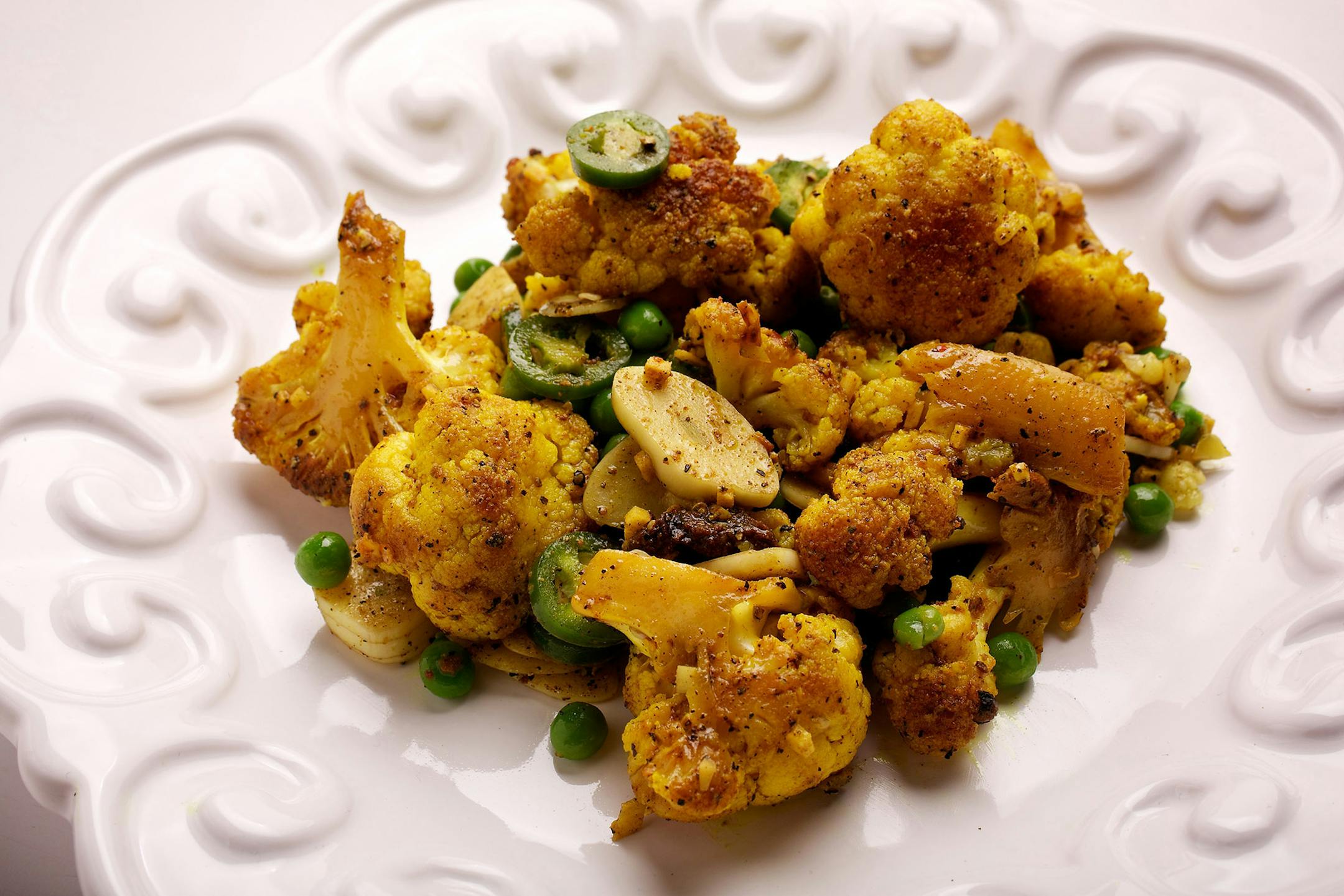 Peppery Gobi Matar. Illustrates CAULIFLOWER (category d), by David Hagedorn, special to The Washington Post. Moved Friday, Oct. 4, 2013. (MUST CREDIT: Photo for The Washington Post by Deb Lindsey)