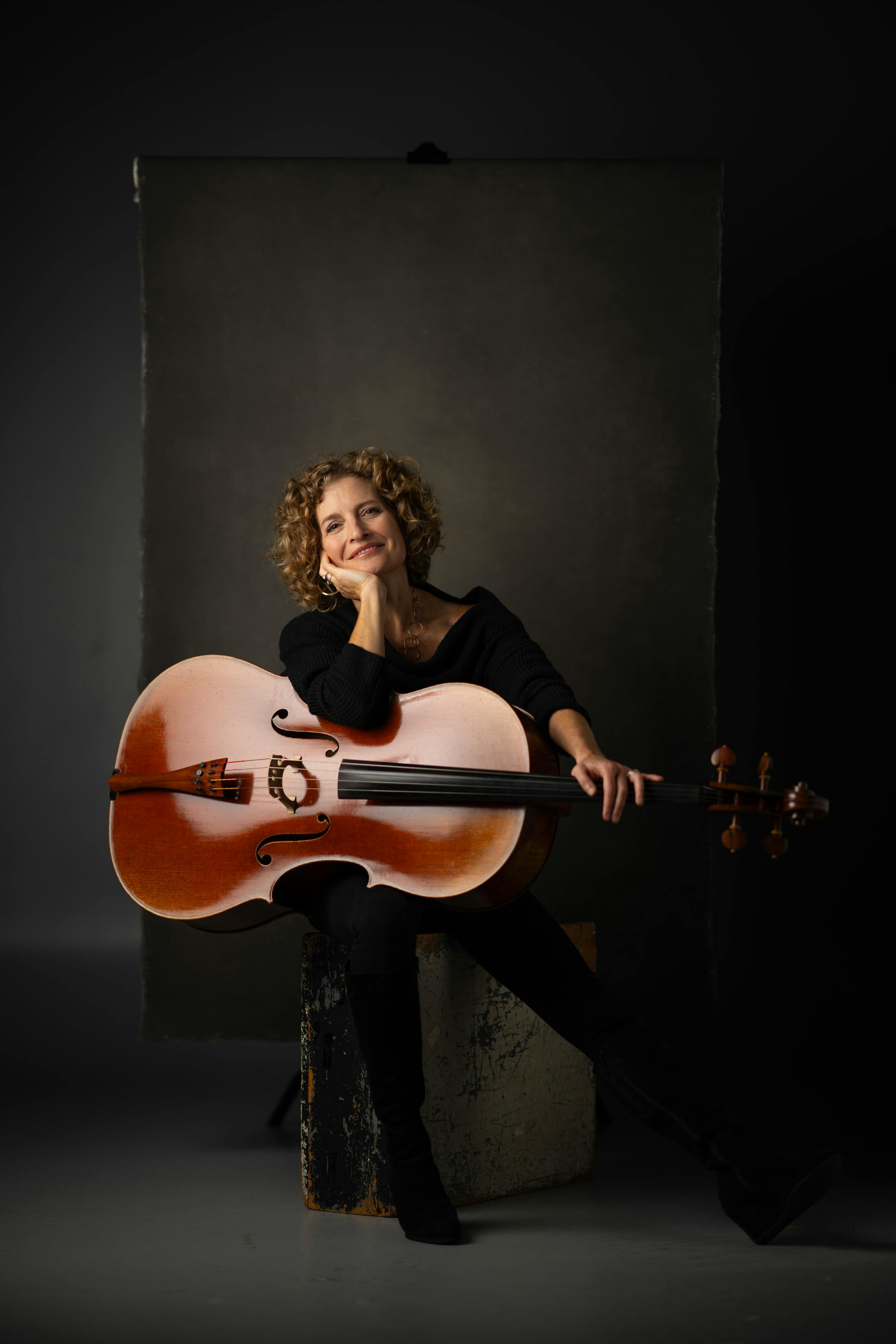 The cellist Rebecca Arons, photographed in the studio on Sept. 30, 2023.