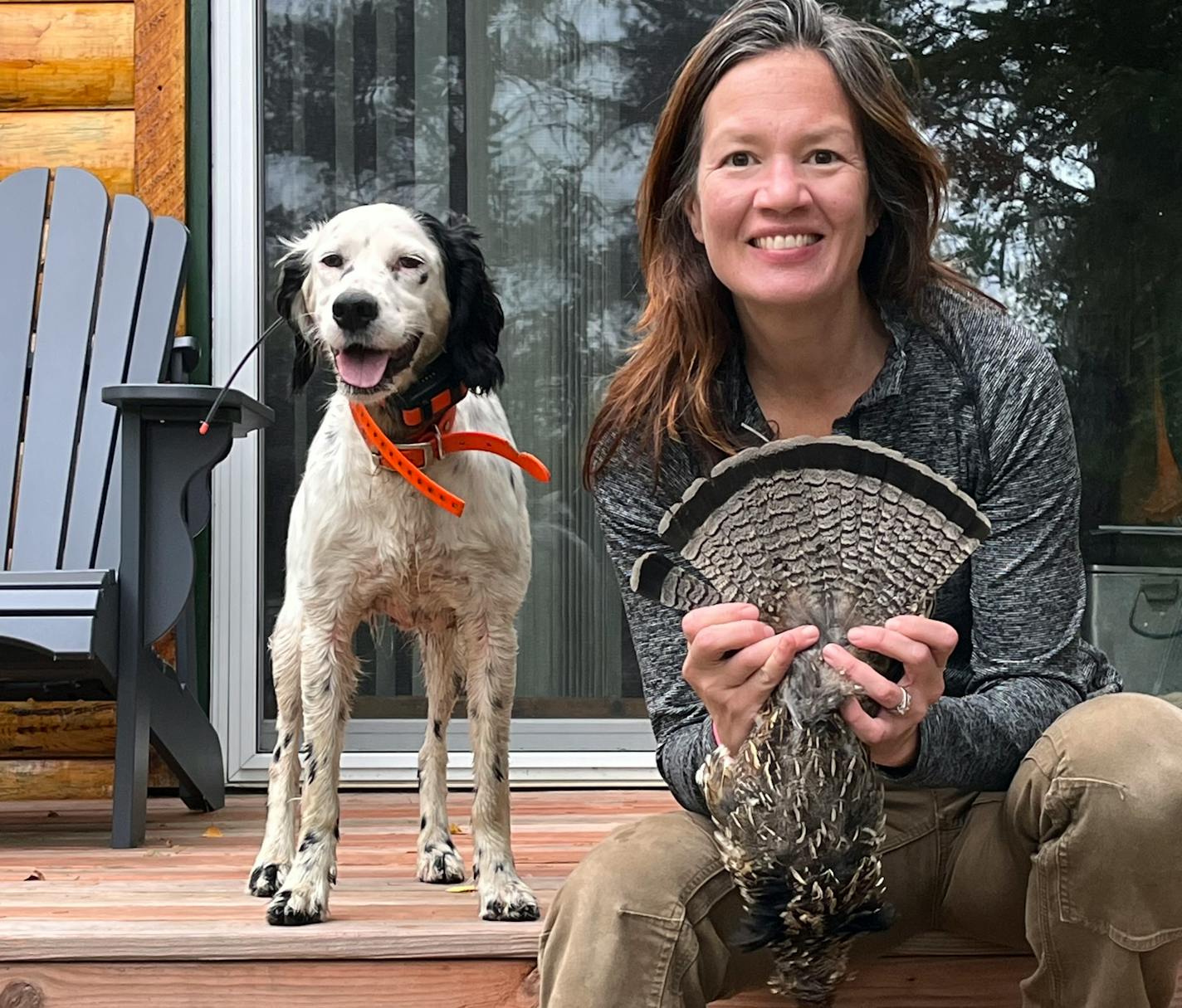 Lindsey Saetre, who lives in east central Minnesota with her husband, Eric, grew up deer hunting. She didn’t get into bird hunting with the couple’s two English setters and a Labrador until moving back to Minnesota from Alaska eight years ago. ] Provided by Lindsey Saetre