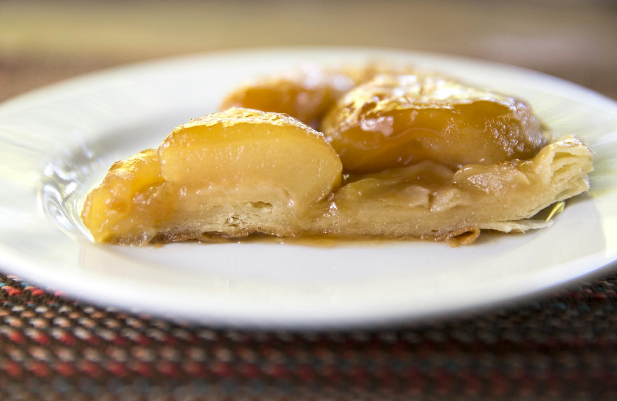 Apple Tarte Tatin has an easy flaky pastry crust.