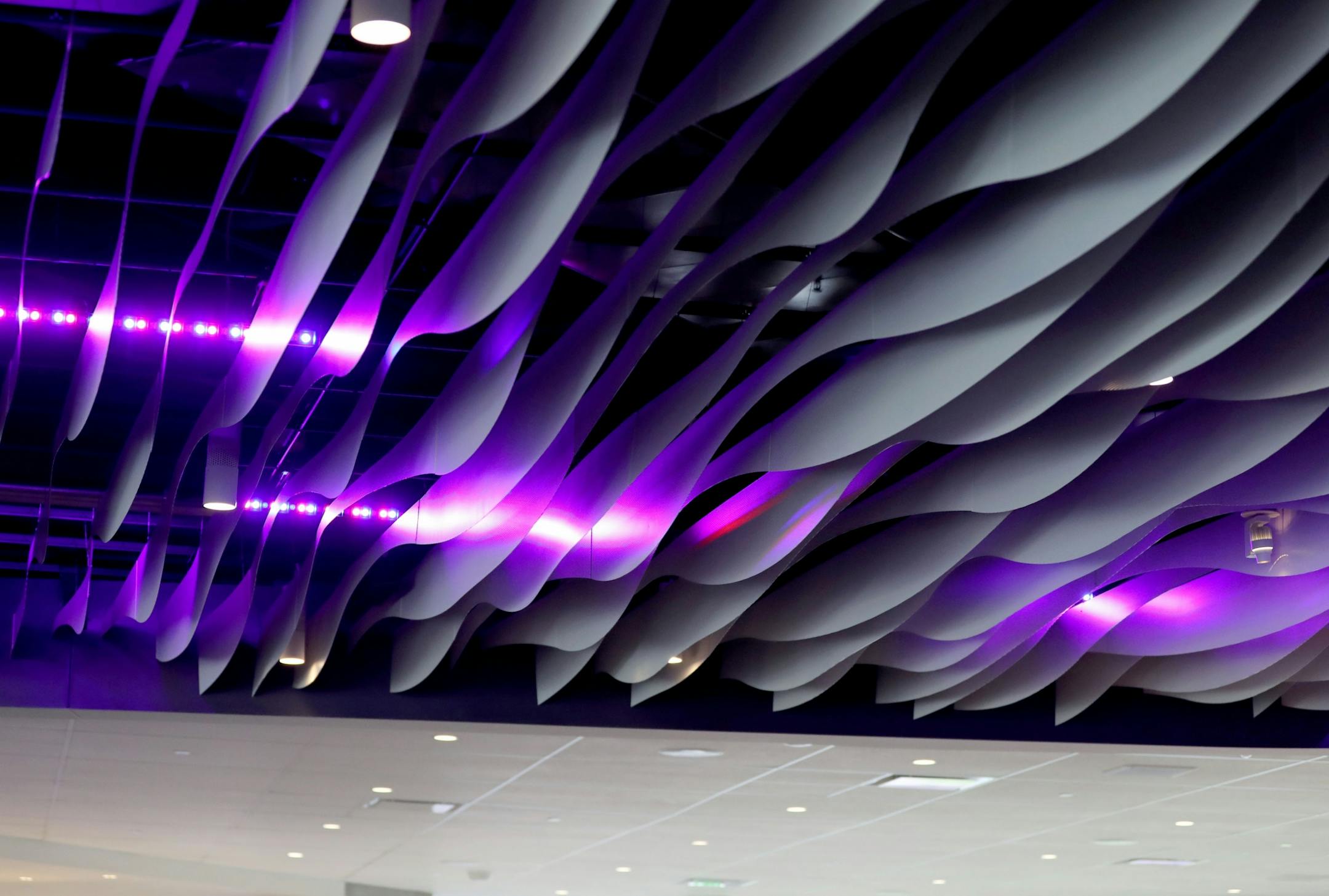 The mood and color is decidedly purple in the Hyundai Club and seen during a media tour Tuesday, July 19, 2016, at U.S. Bank Stadium in Minneapolis, MN.