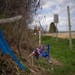 A small memorial was at the scene where Kaitie Leising was shot Sunday afternoon, May 7, 2023 outside Glenwood City, Wisc. Kaitie Leising, a 29-year-o