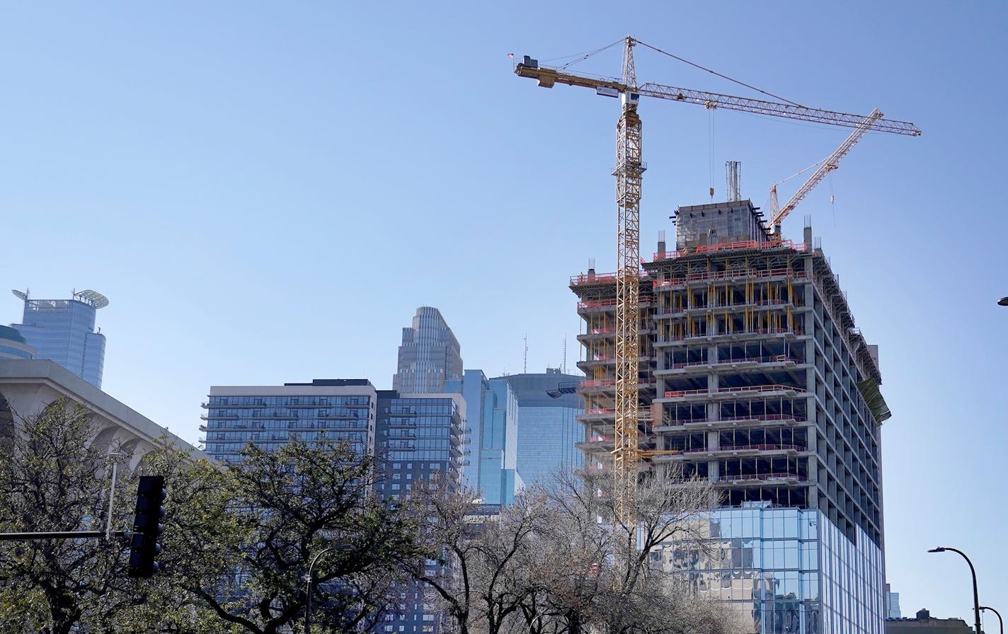 The RBC Gateway tower is on track, with 17 floors of the eventual 37 already built.