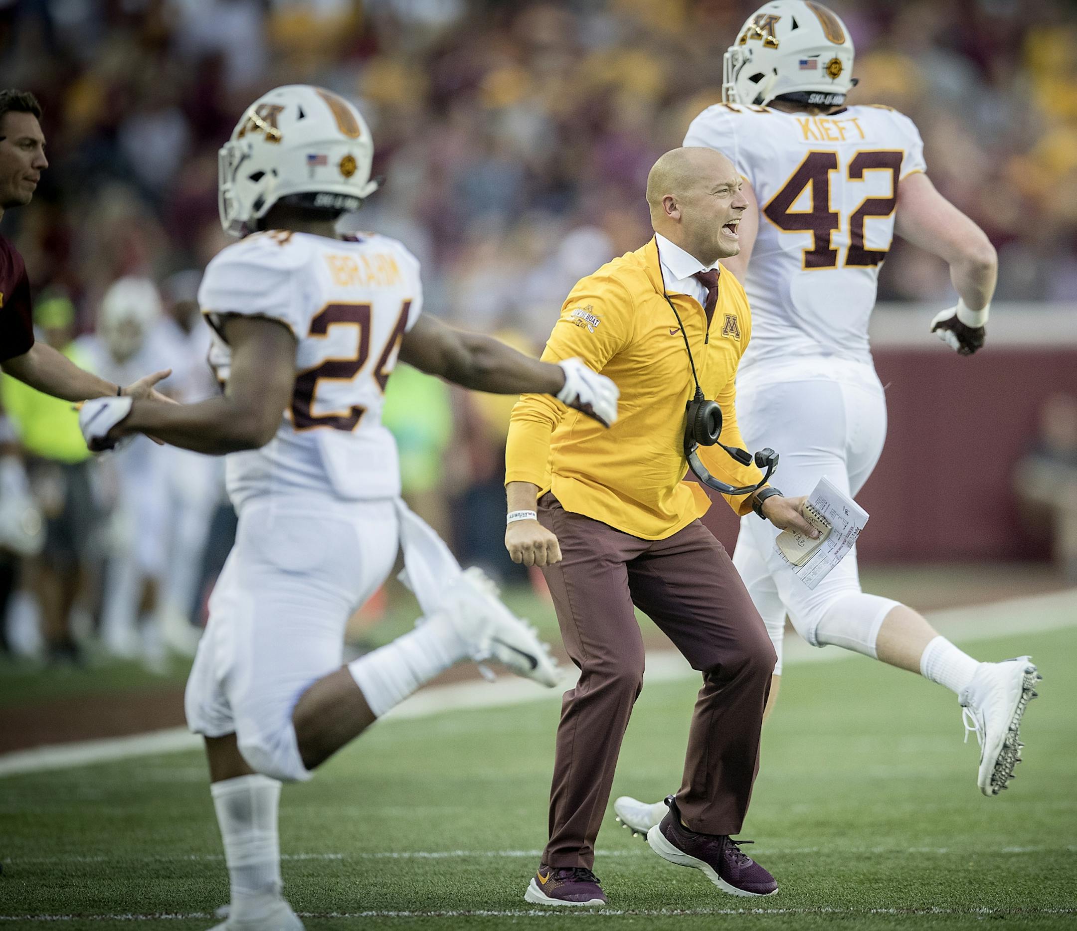 Gophers coach P.J. Fleck.