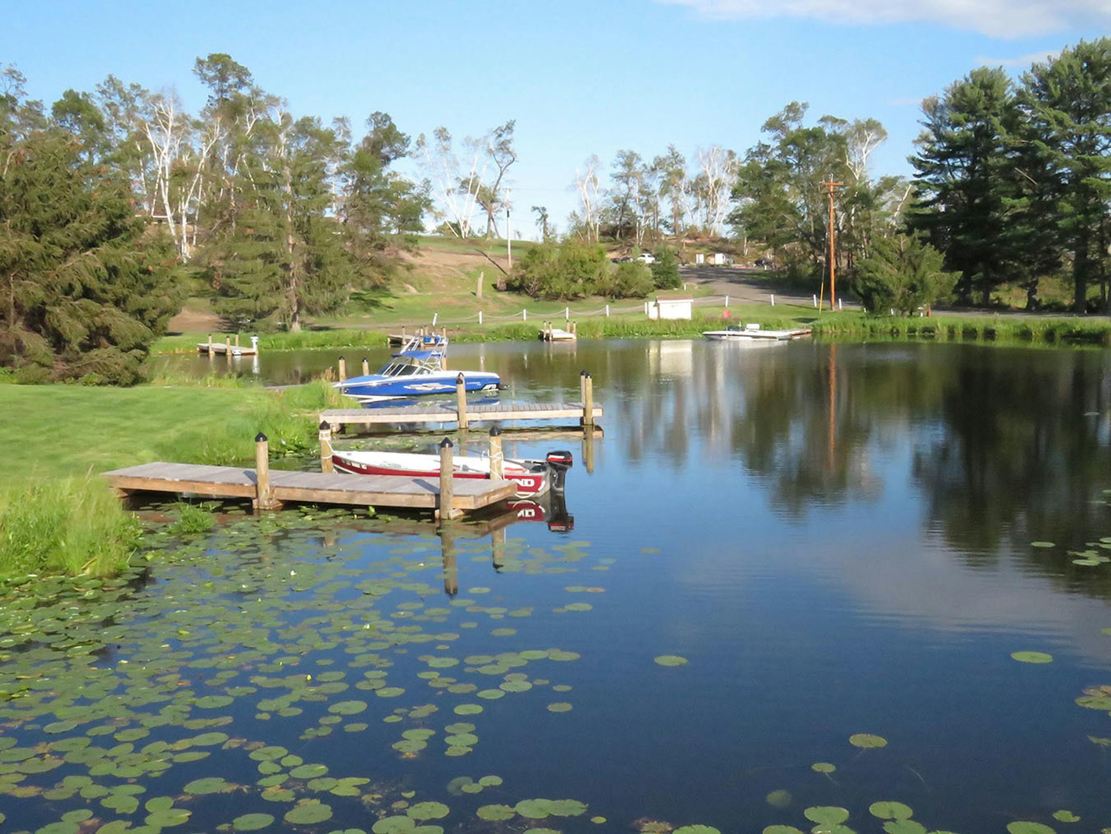 Waterski and wakeboard lessons load up in this serene inlet at Madden's.